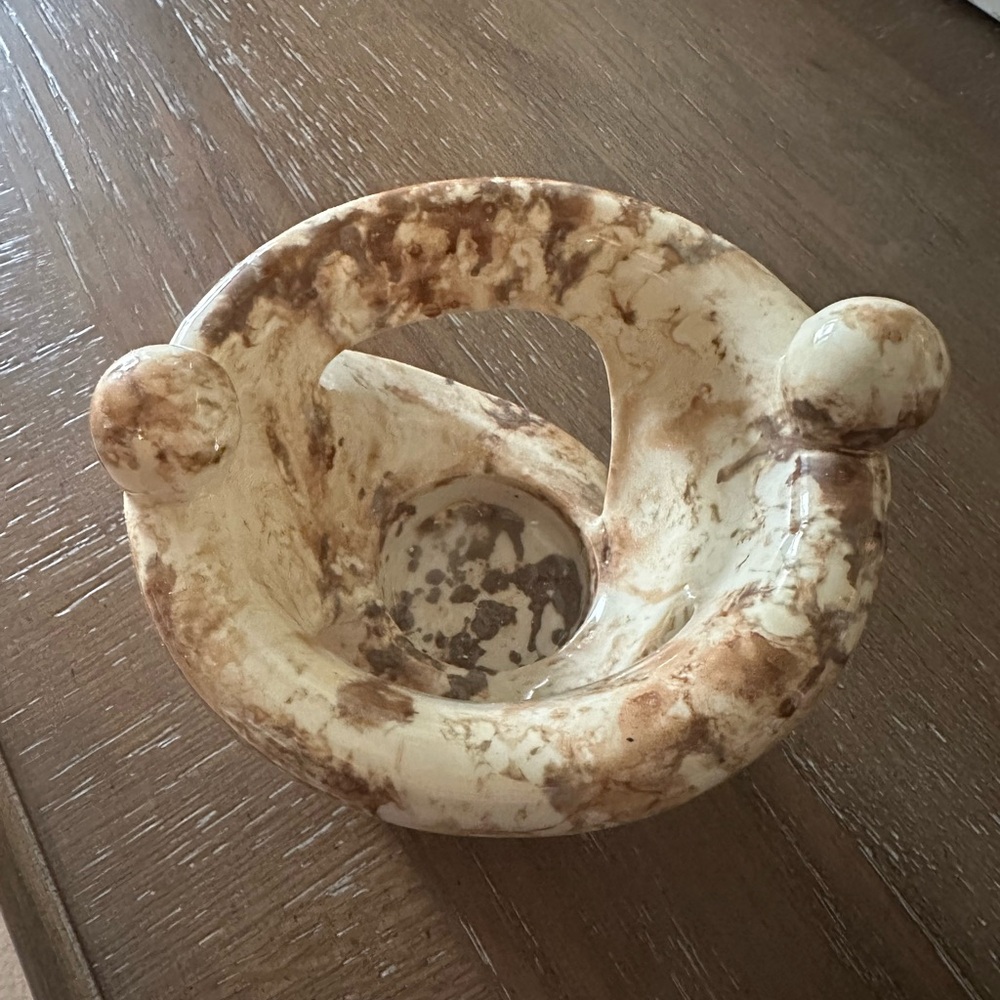 Marbled Brown Ceramic Tea Light Candle Holder